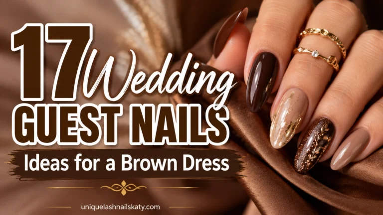 Wedding Guest Nails Ideas for a Brown Dress
