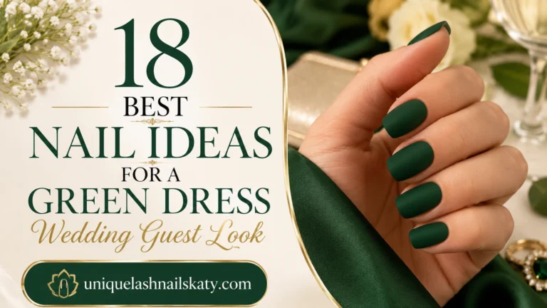 18 Wedding Guest Nails for a Green Dress