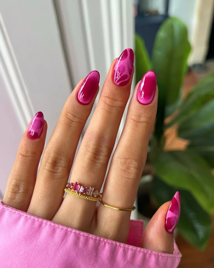 Hot Pink Wedding Guest Nails