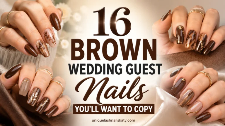 Brown Wedding Guest Nails