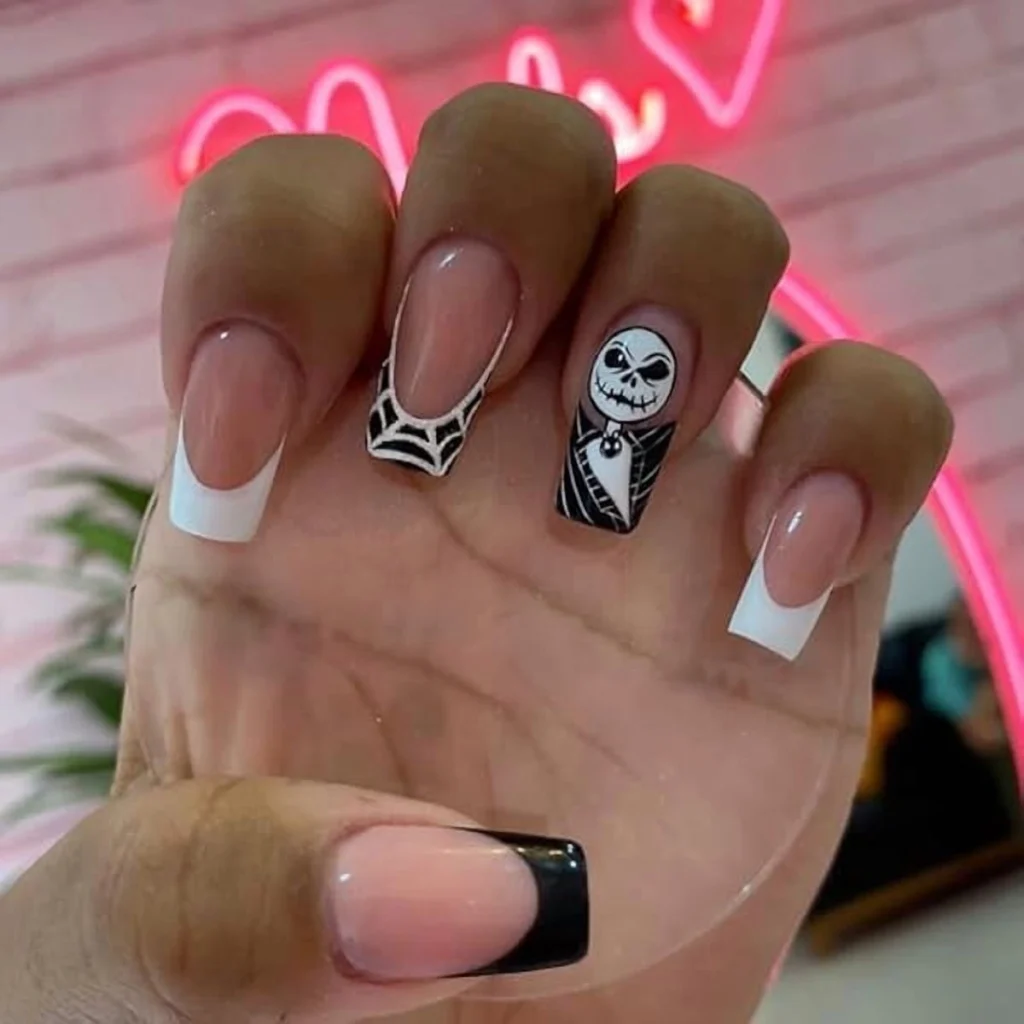 Black French Skeleton Web Squares