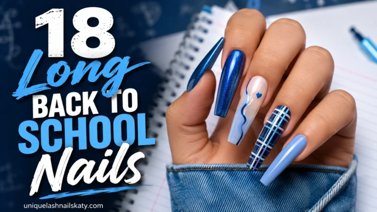 Blue Back to School Nails