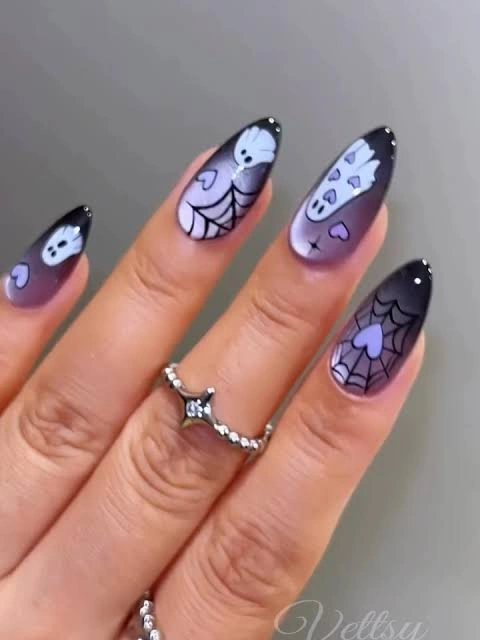 Purple Ombre Ghost Web Stilettos