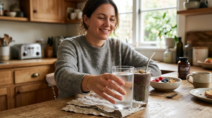 What's a simple daily drinking routine for healthier nails?