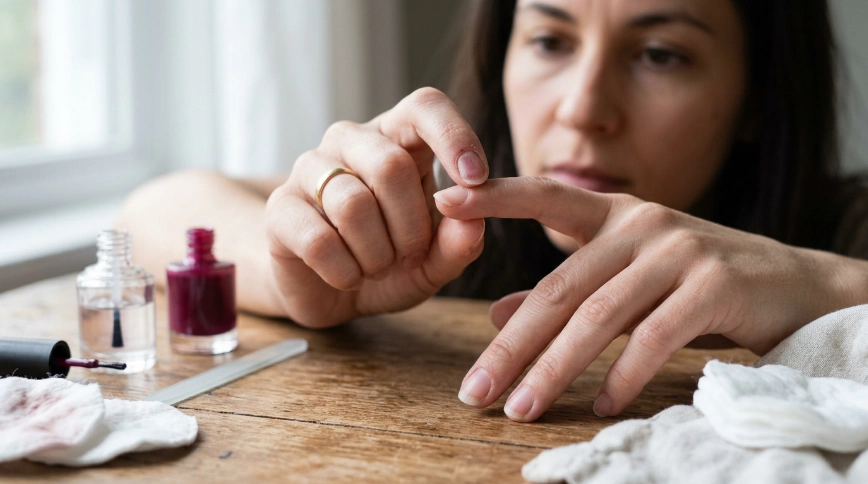 How can you make nails look cleaner without over-scrubbing