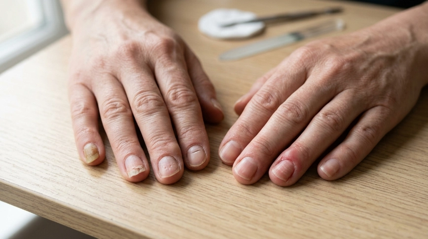 What do healthy nails normally look like?