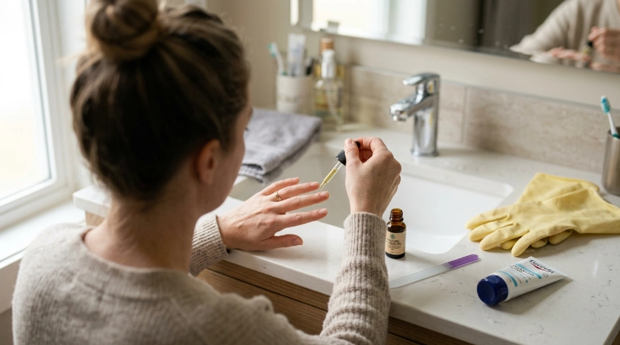 How can you protect weak or damaged nails while they grow?
