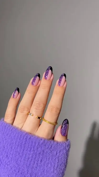 Purple Cat-Eye French Tips