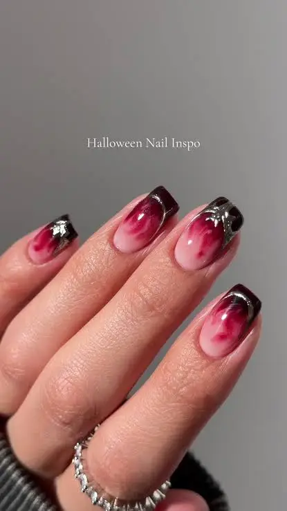 Burgundy Aura Chrome Tips