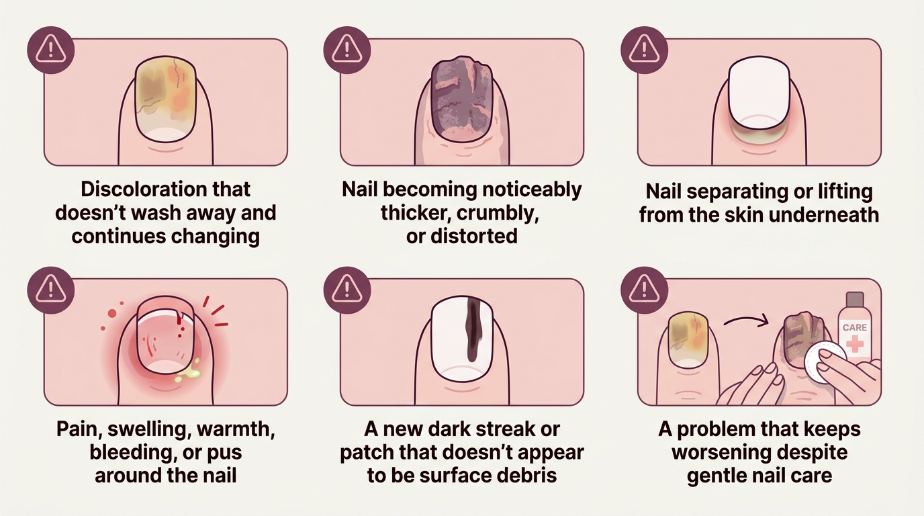 When should dirty-looking nails get more attention?